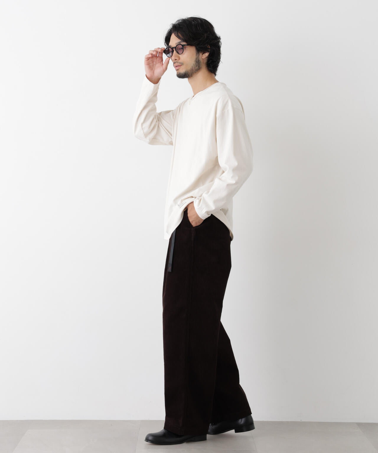「surplus」デザインヘンリーネックTシャツ 長袖