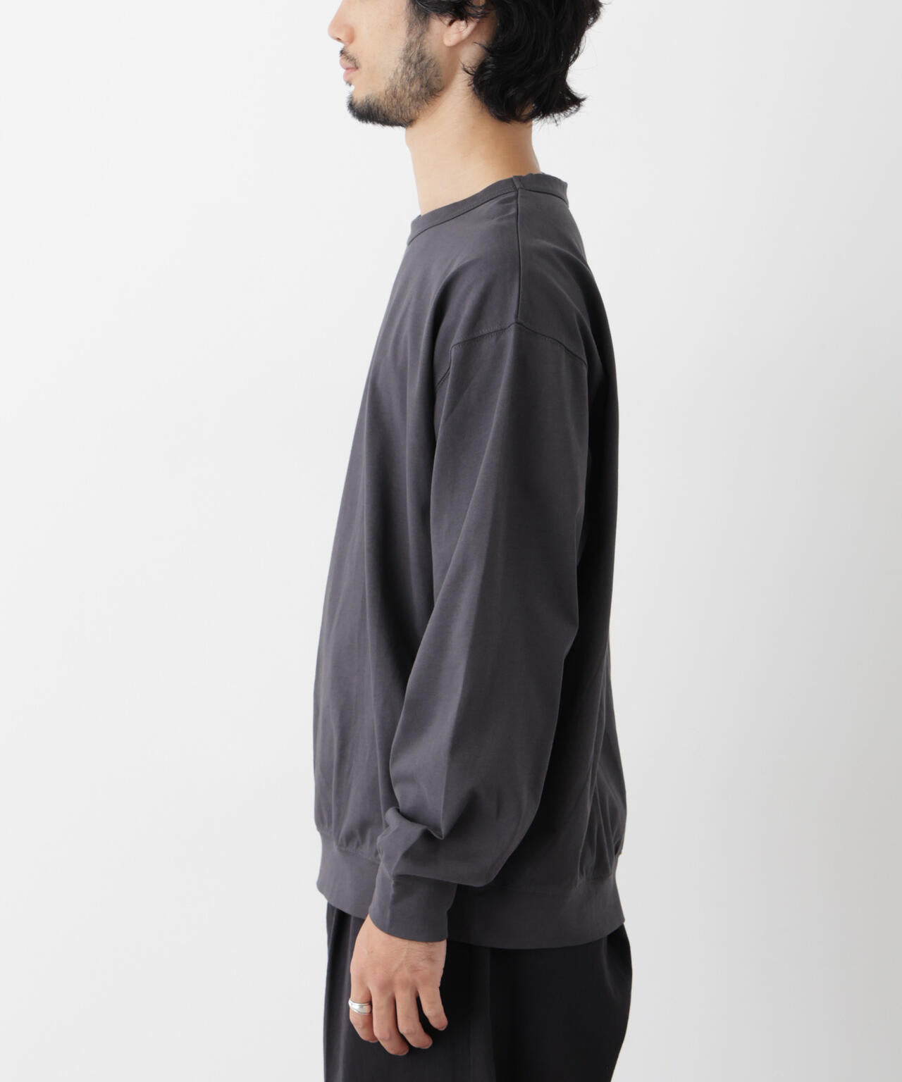 ソフトメランジクルーネックTシャツ 長袖