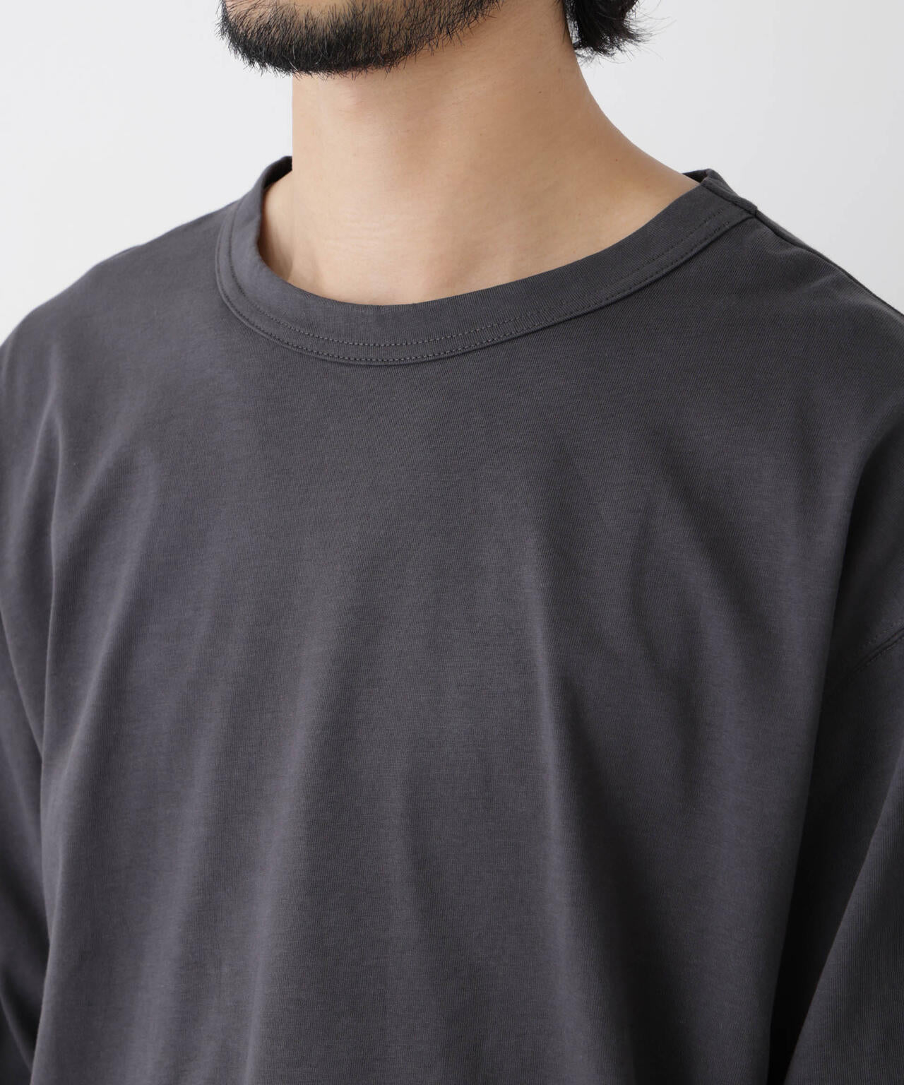 ソフトメランジクルーネックTシャツ 長袖