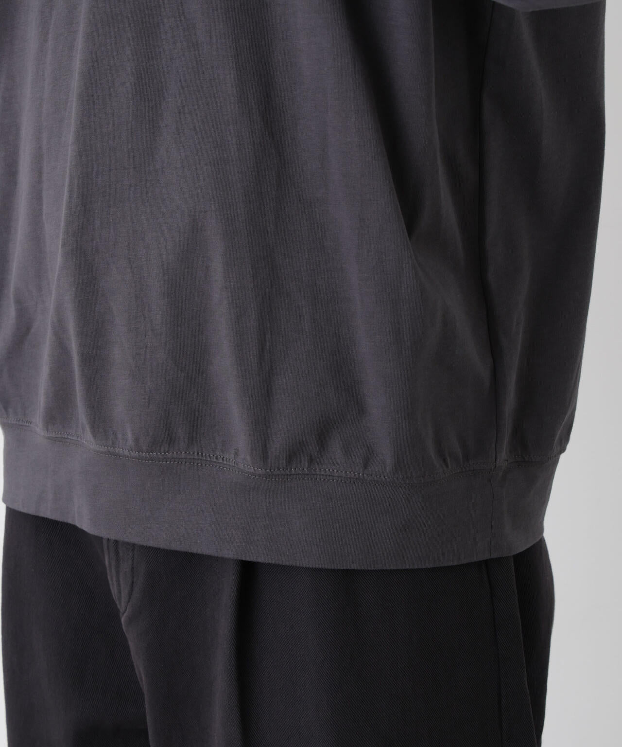 ソフトメランジクルーネックTシャツ 長袖
