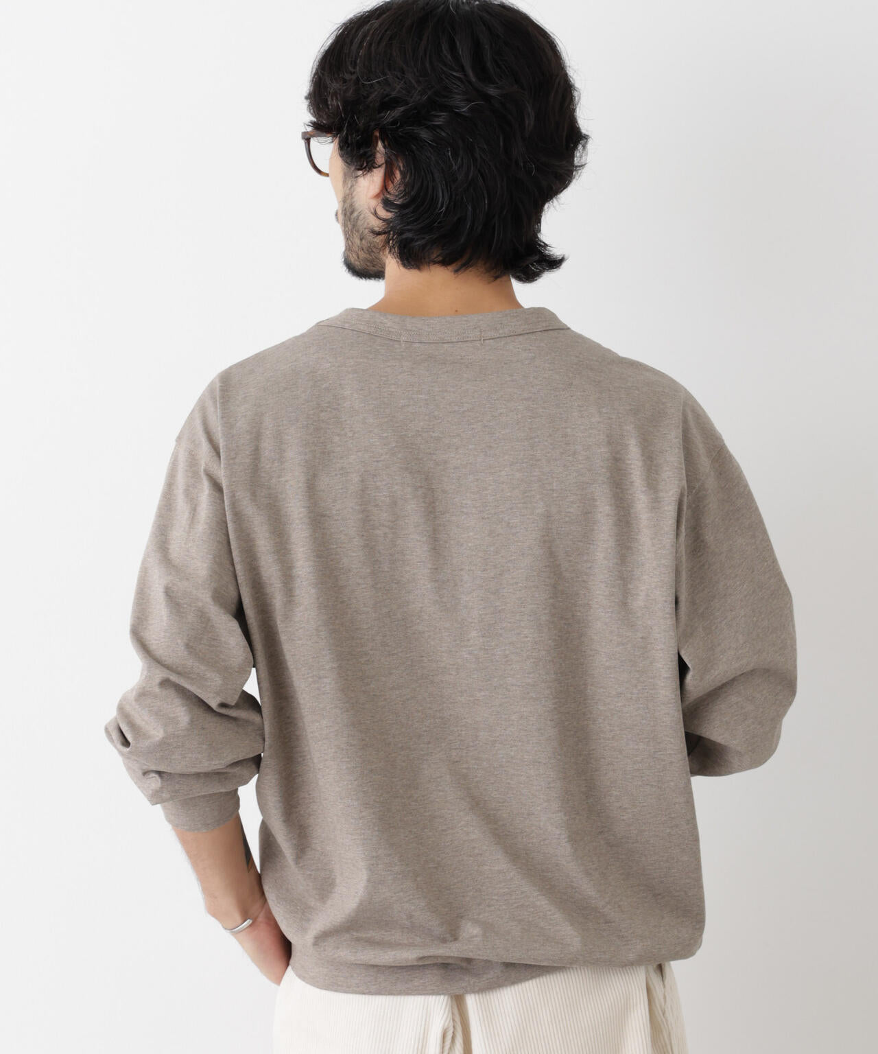 ソフトメランジクルーネックTシャツ 長袖