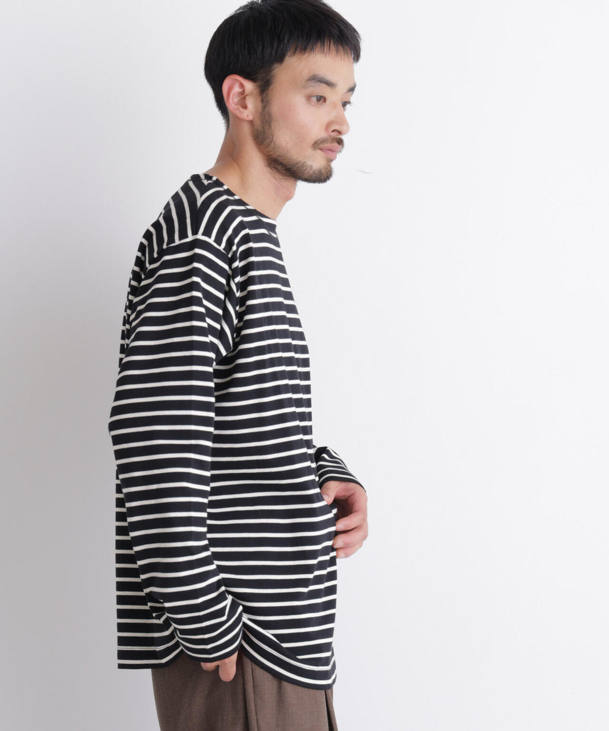 ボーダーバスクTシャツ 長袖