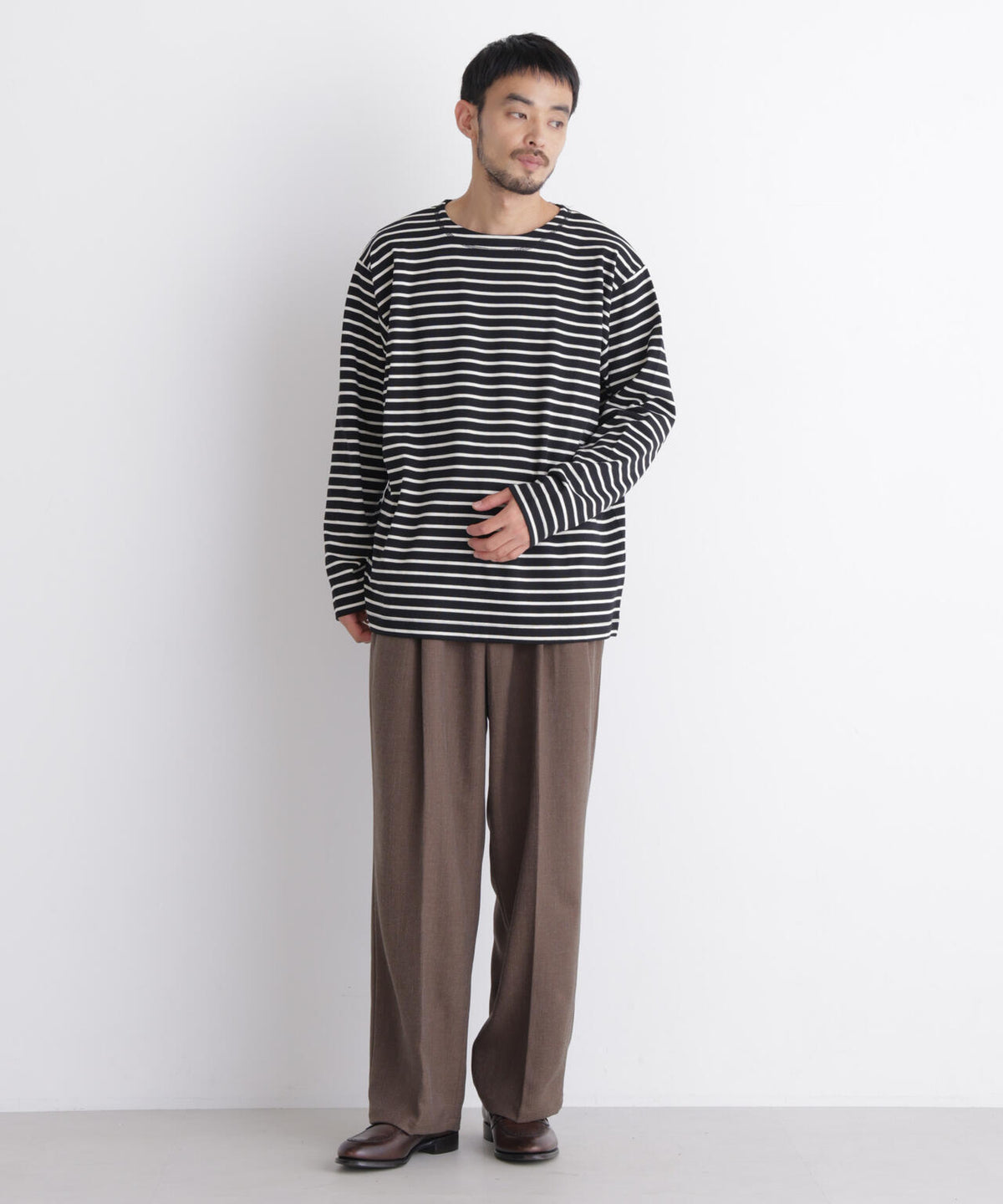 ボーダーバスクTシャツ 長袖