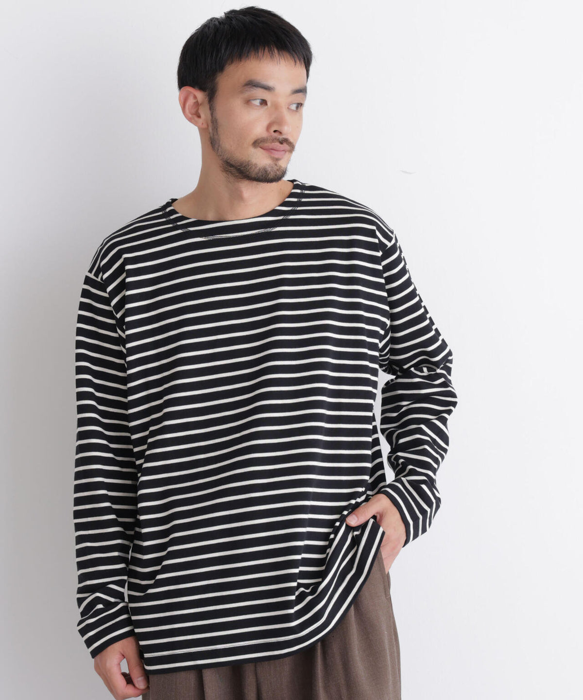 ボーダーバスクTシャツ 長袖