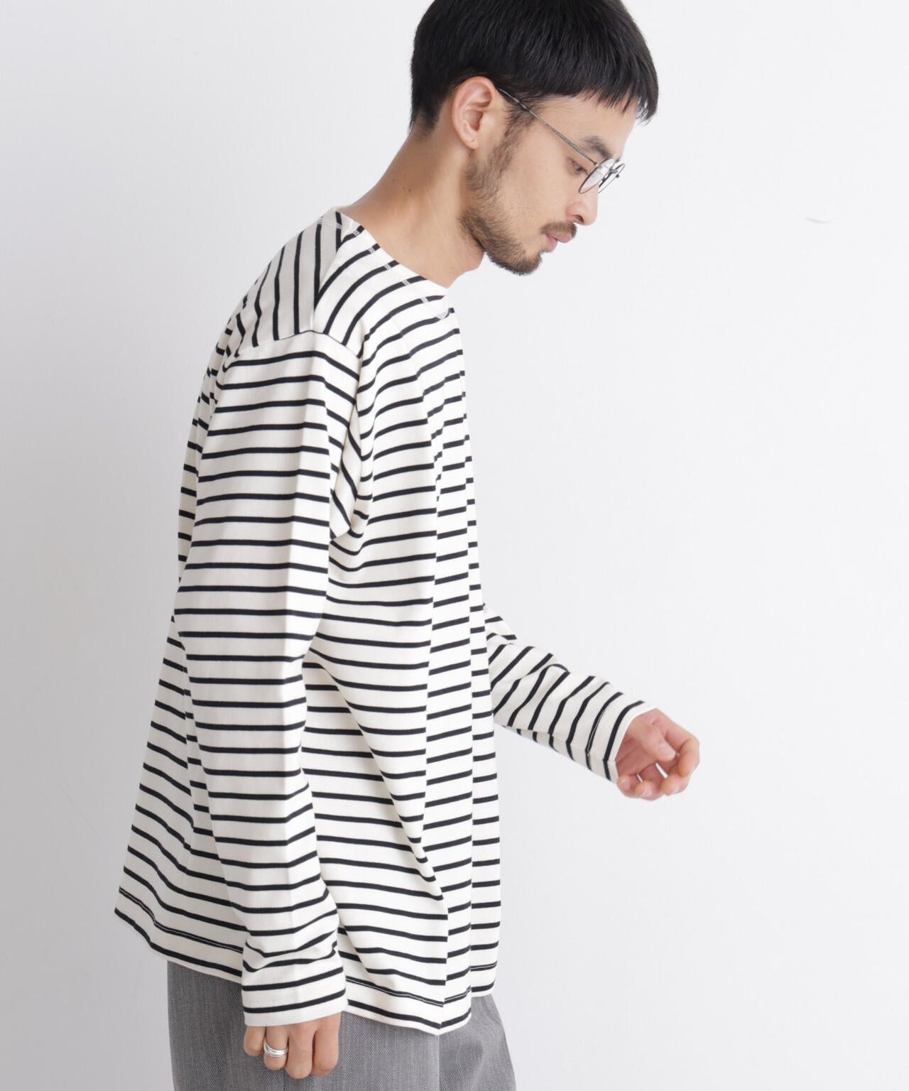 ボーダーバスクTシャツ 長袖