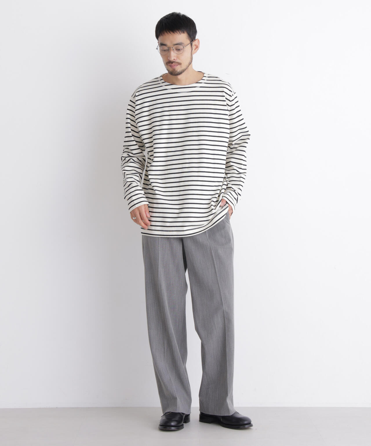 ボーダーバスクTシャツ 長袖