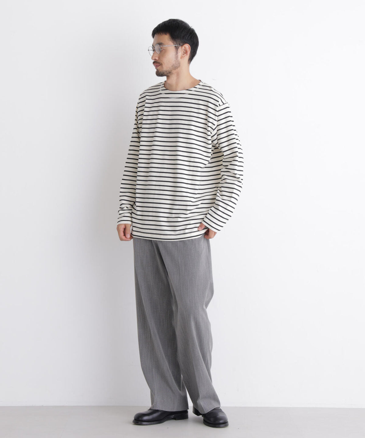 ボーダーバスクTシャツ 長袖