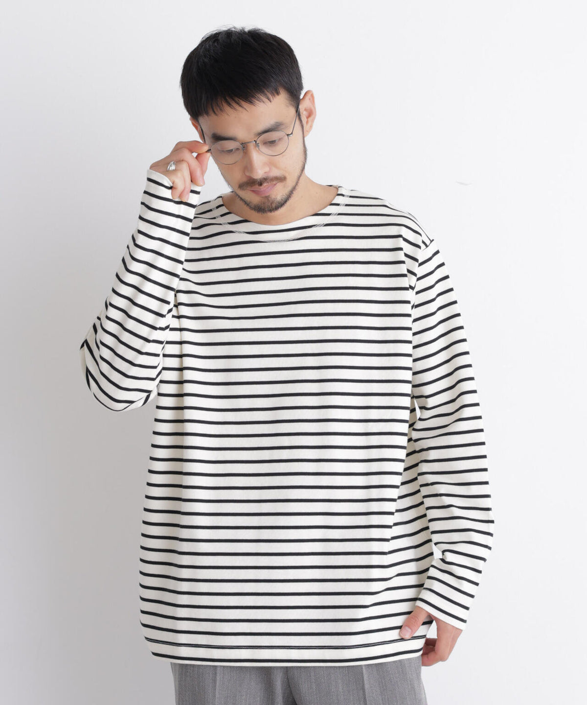ボーダーバスクTシャツ 長袖