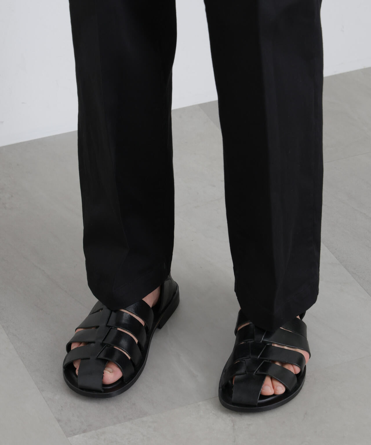 NewOnTrousers ウォッシュサテンWIde テーパー