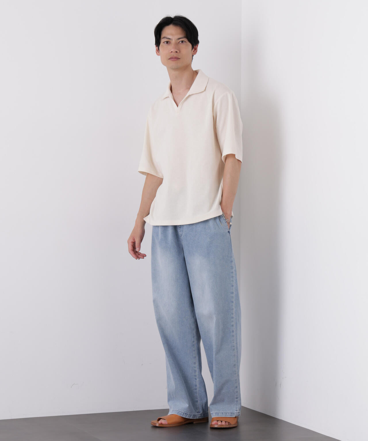 COOLLY DENIM ワイドイージーパンツ（接触冷感）