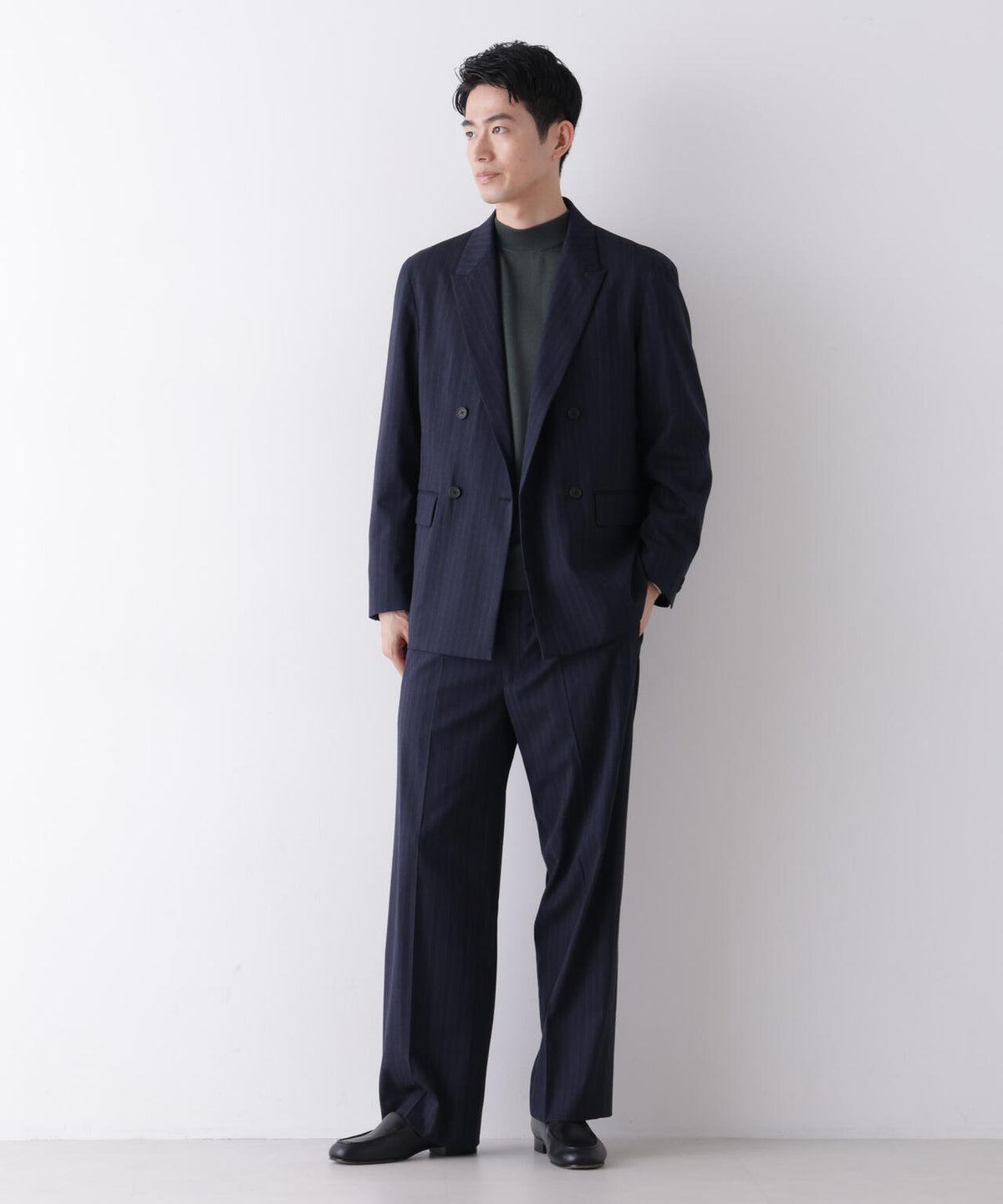 ｢DELEGANT｣ ワンタックストレートトラウザーズ（セットアップ可）