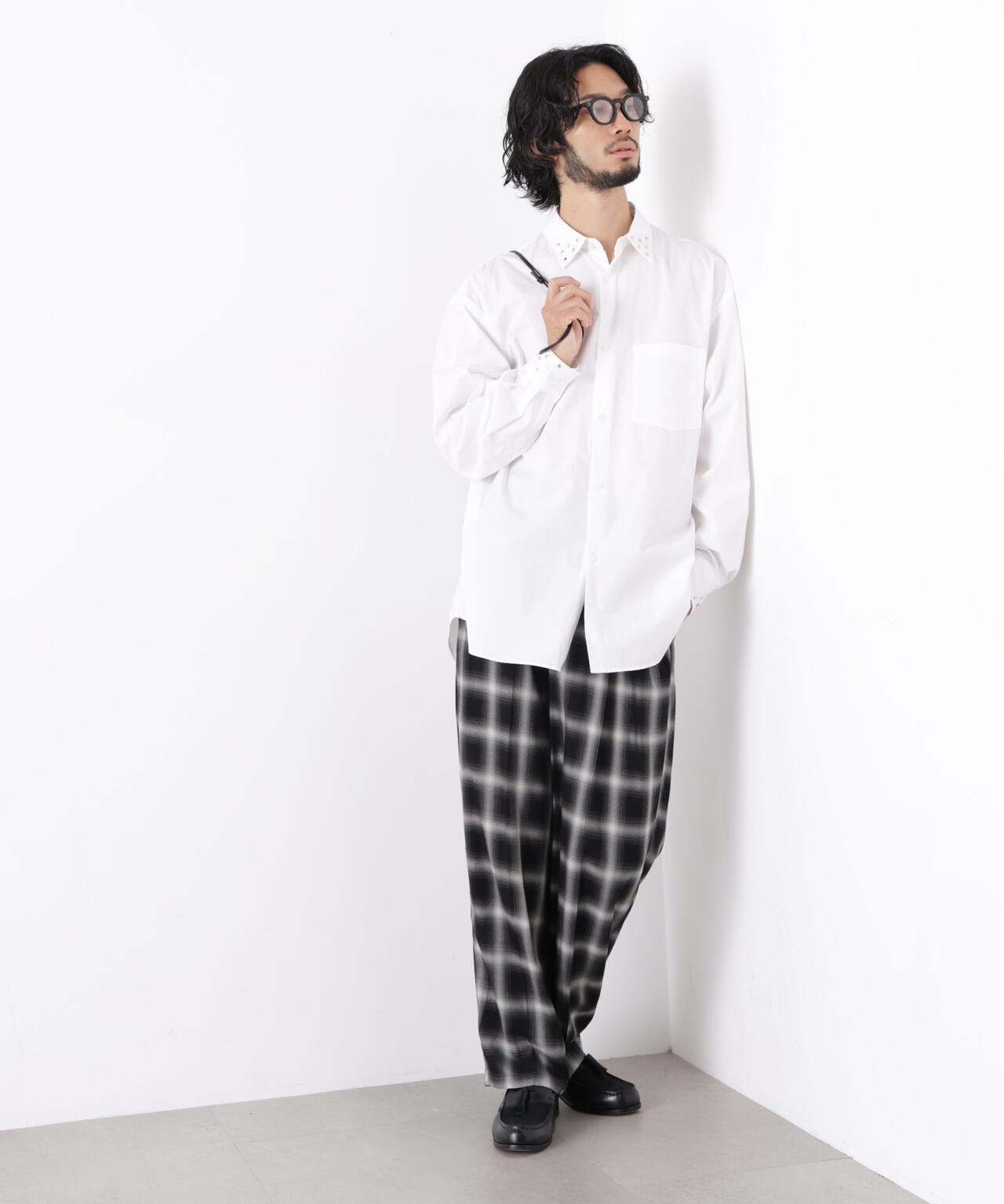 ｢ASSEMBLANC｣ レーヨンオンブレーワイドトラウザー(セットアップ可)