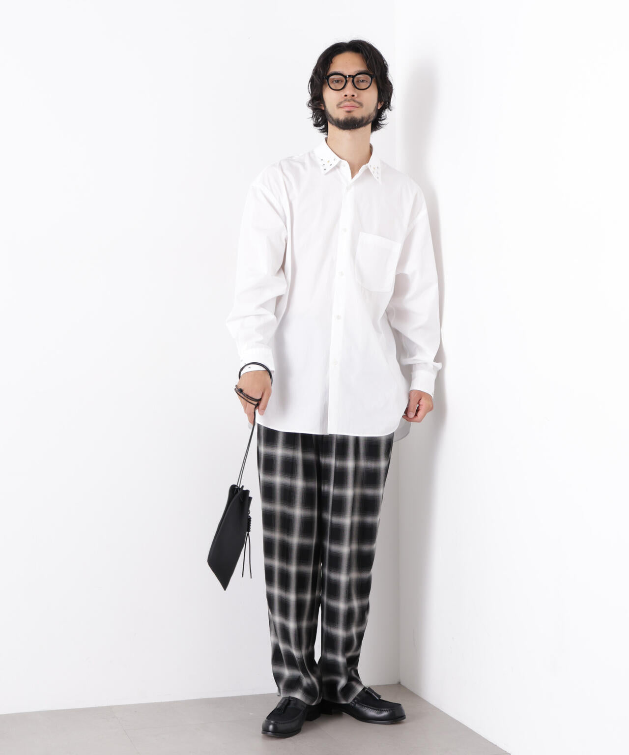 ｢ASSEMBLANC｣ レーヨンオンブレーワイドトラウザー(セットアップ可)