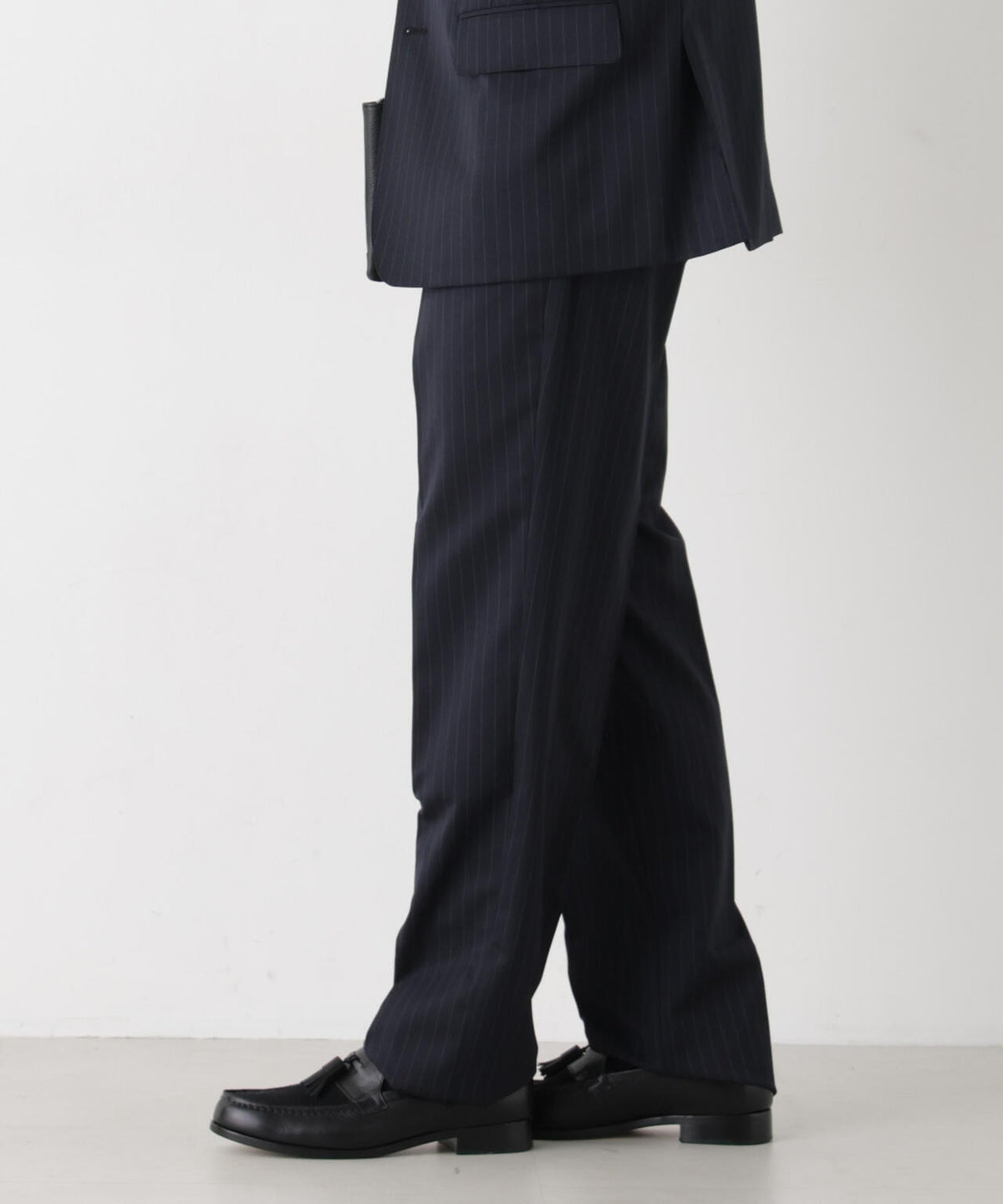 【形態安定】「DamerinoFormal」ウールPペンシルストライプPT/WASHABLE(セットアップ可)
