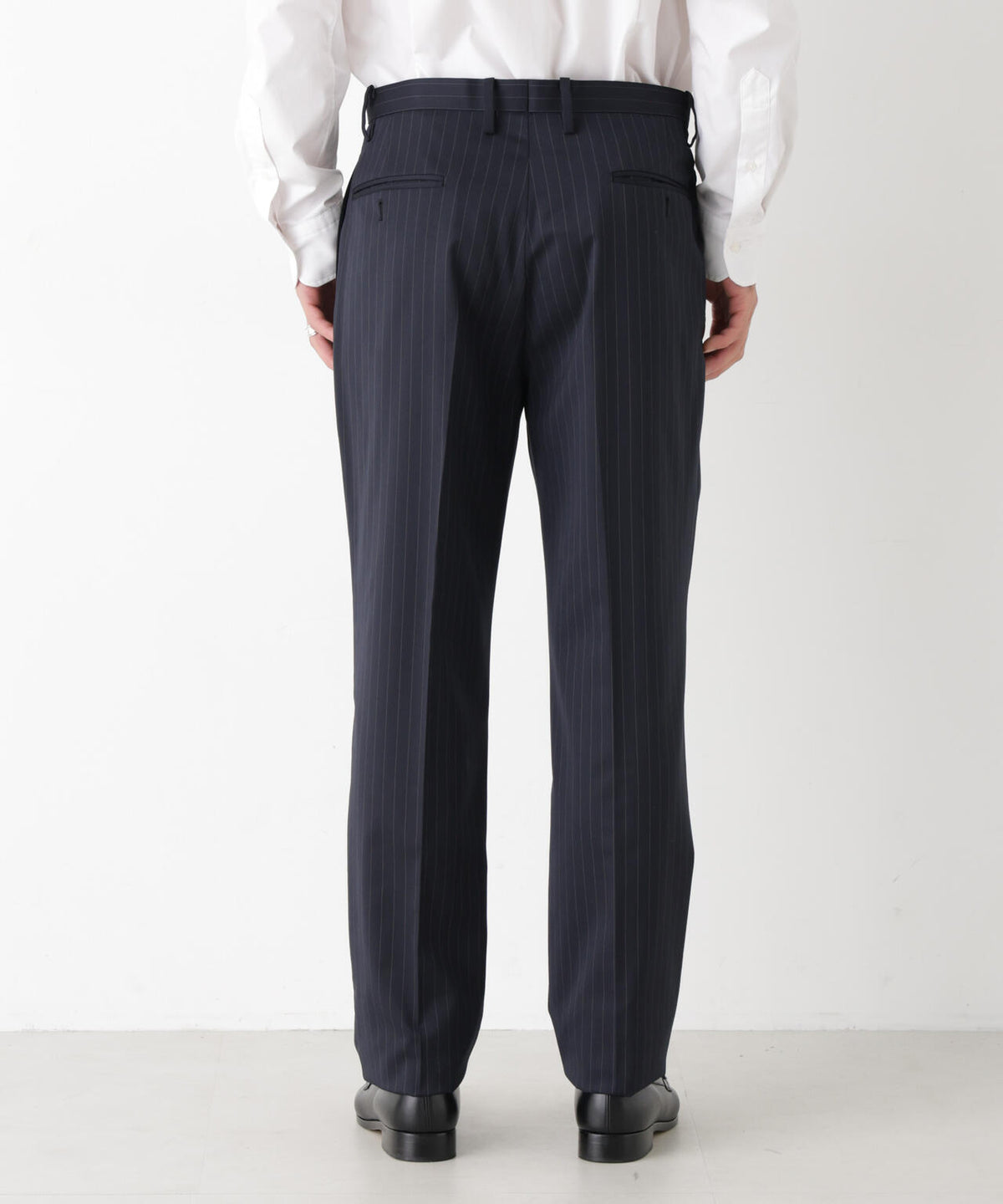 【形態安定】「DamerinoFormal」ウールPペンシルストライプPT/WASHABLE(セットアップ可)