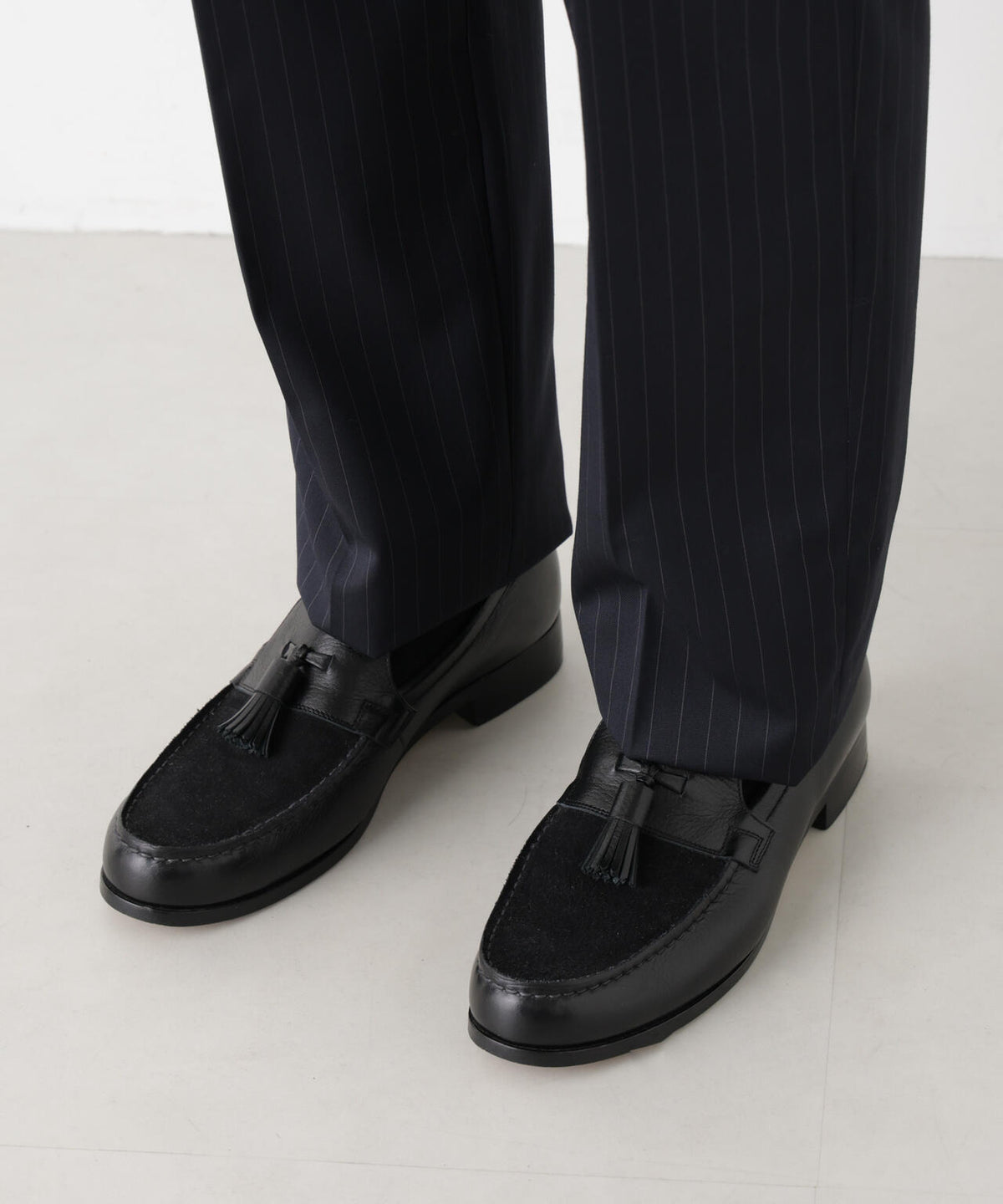 【形態安定】「DamerinoFormal」ウールPペンシルストライプPT/WASHABLE(セットアップ可)