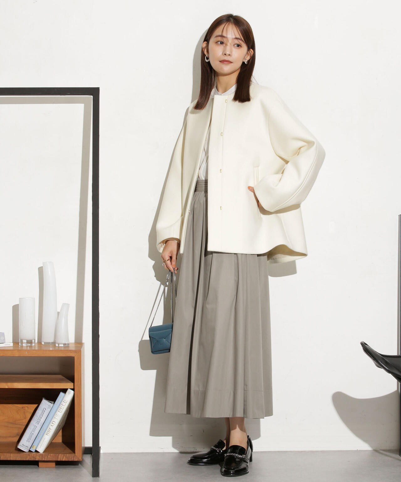 NANO universe ハミルトンラムズウールノーカラーショートコート ハミルトンラムズウールノーカラーショートコート | NANO universe