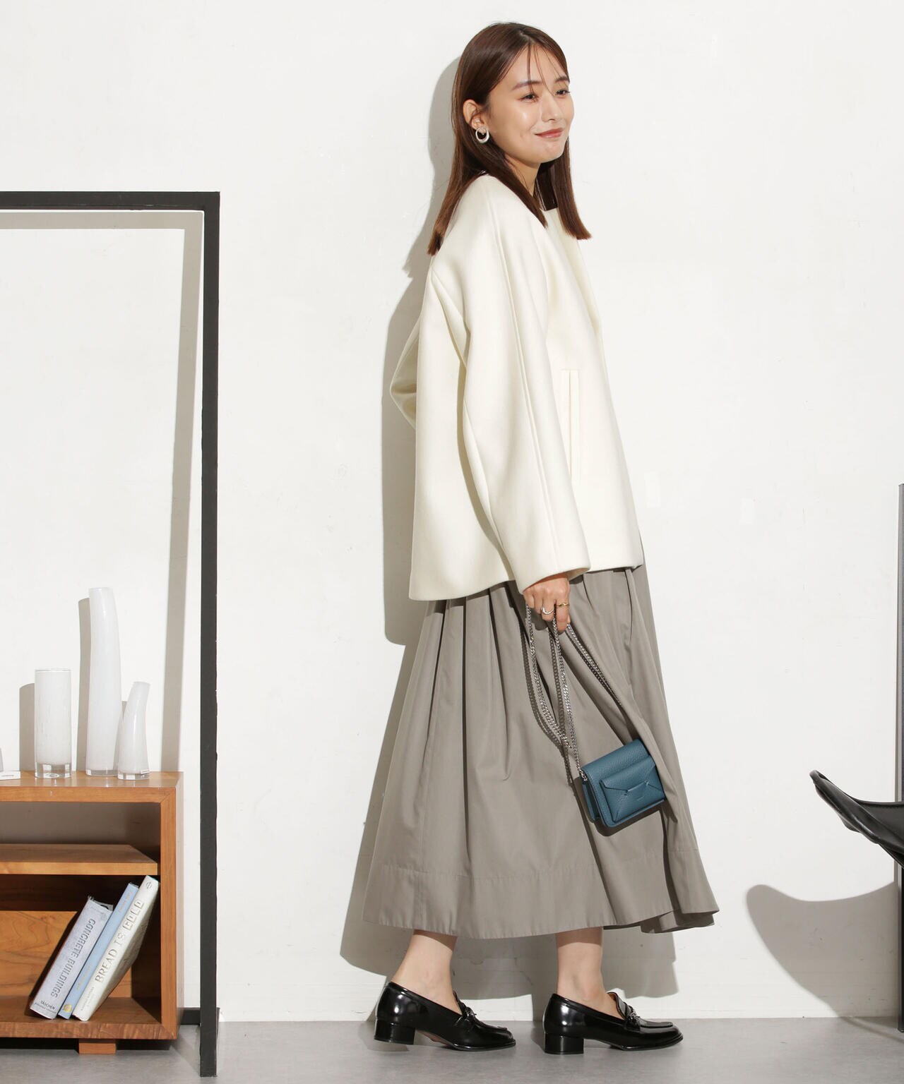 ハミルトンラムズウールノーカラーショートコート | NANO universe