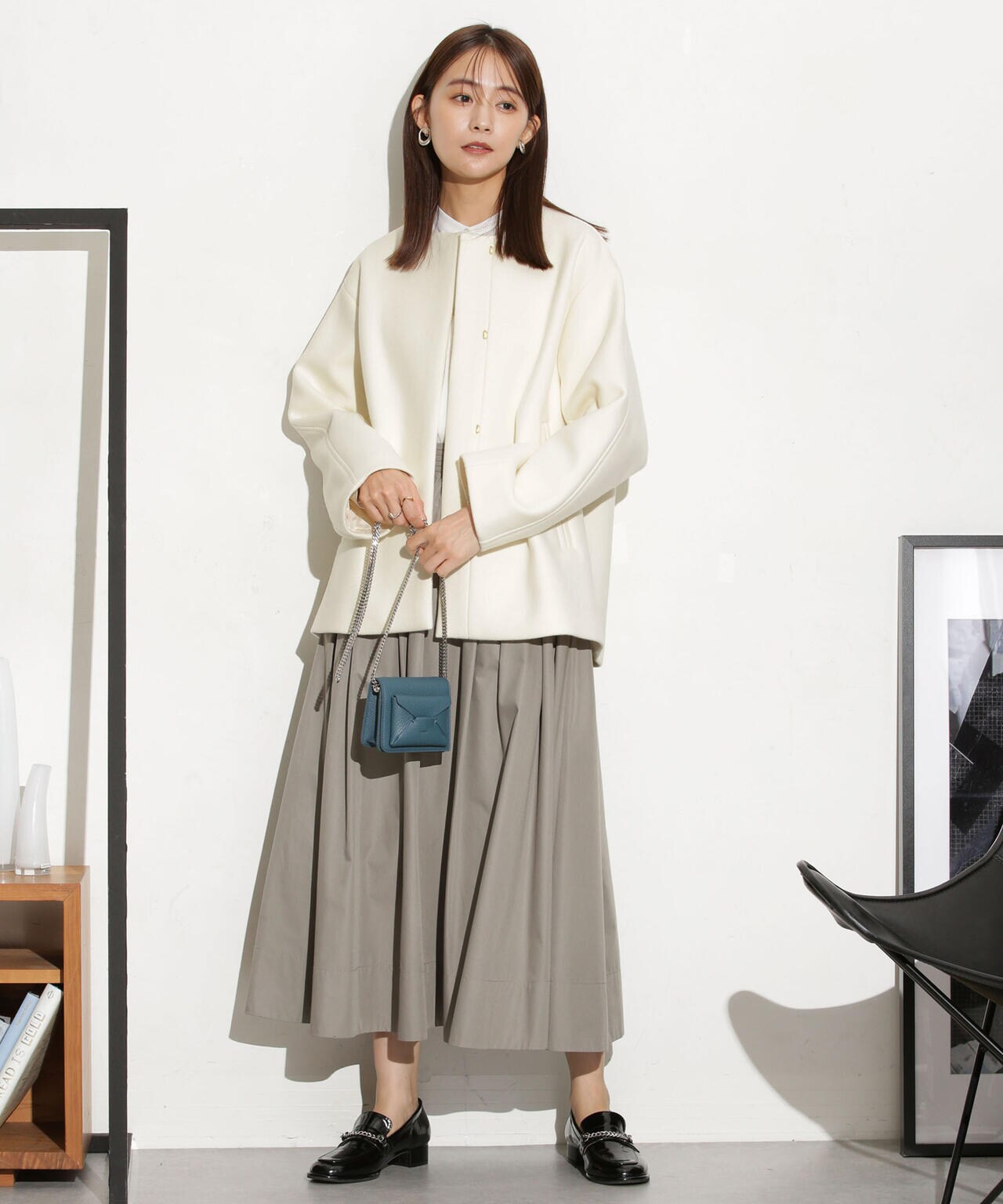 ハミルトンラムズウールノーカラーショートコート | NANO universe