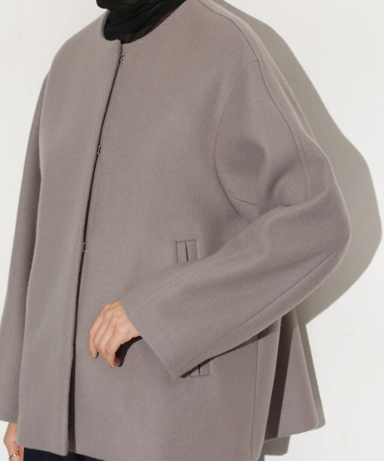 ハミルトンラムズウールノーカラーショートコート | NANO