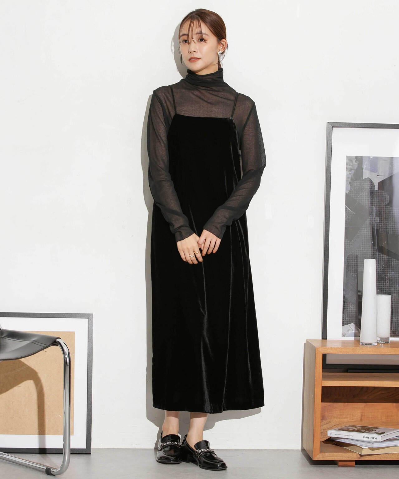 ワンピース naos ベロアキャミワンピース | NANO universe（ナノ・ユニバース