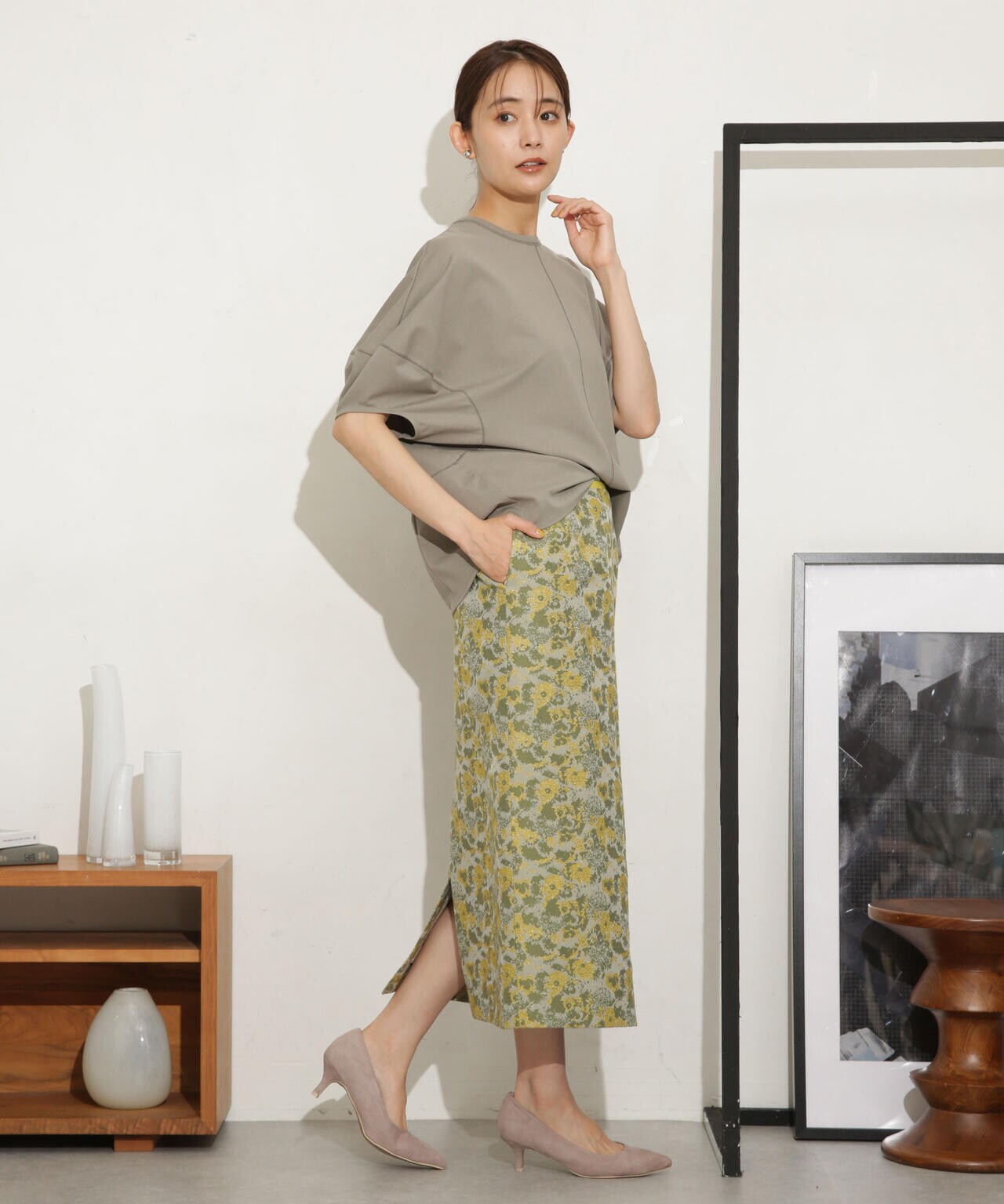 Jil Sander Drawer フラワージャガードスカート　32 Jil Sander Drawer フラワージャガードスカート 32 ＜JIL SANDER