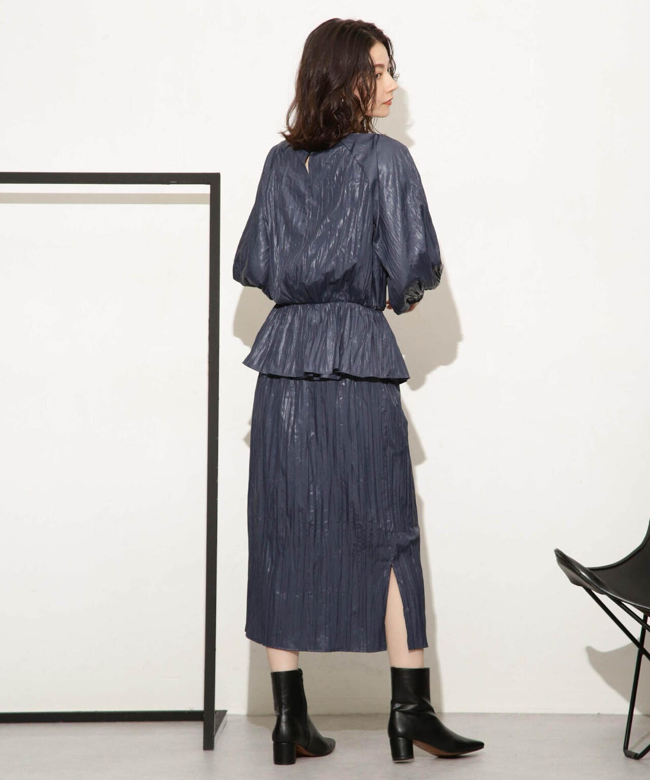 チンツサテンティアードプリーツスカート（セットアップ可） | NANO