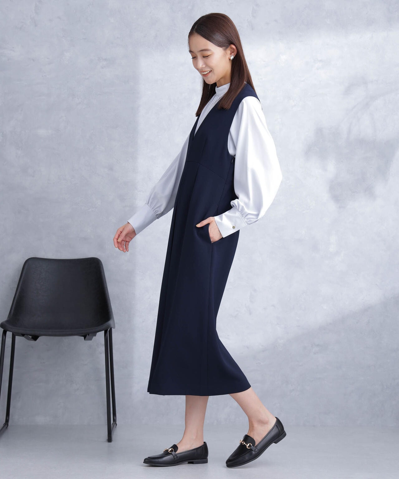 デイリーファンクション Vネックタックワンピース | NANO universe