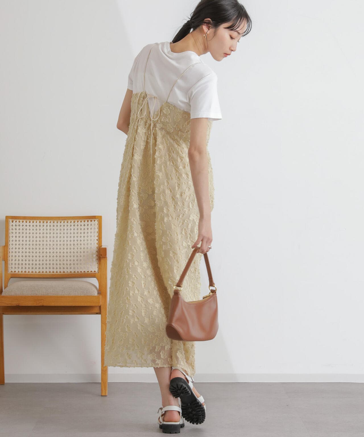 caban キャバン　ジャガードキャミワンピース セール】ジャガードキャミワンピース（ワンピース）｜callautia