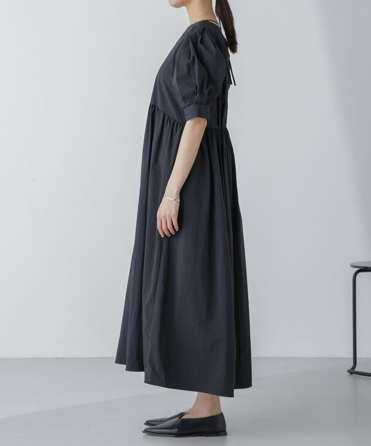 星玲奈×NANO universe」タックスリーブタスランマキシワンピース