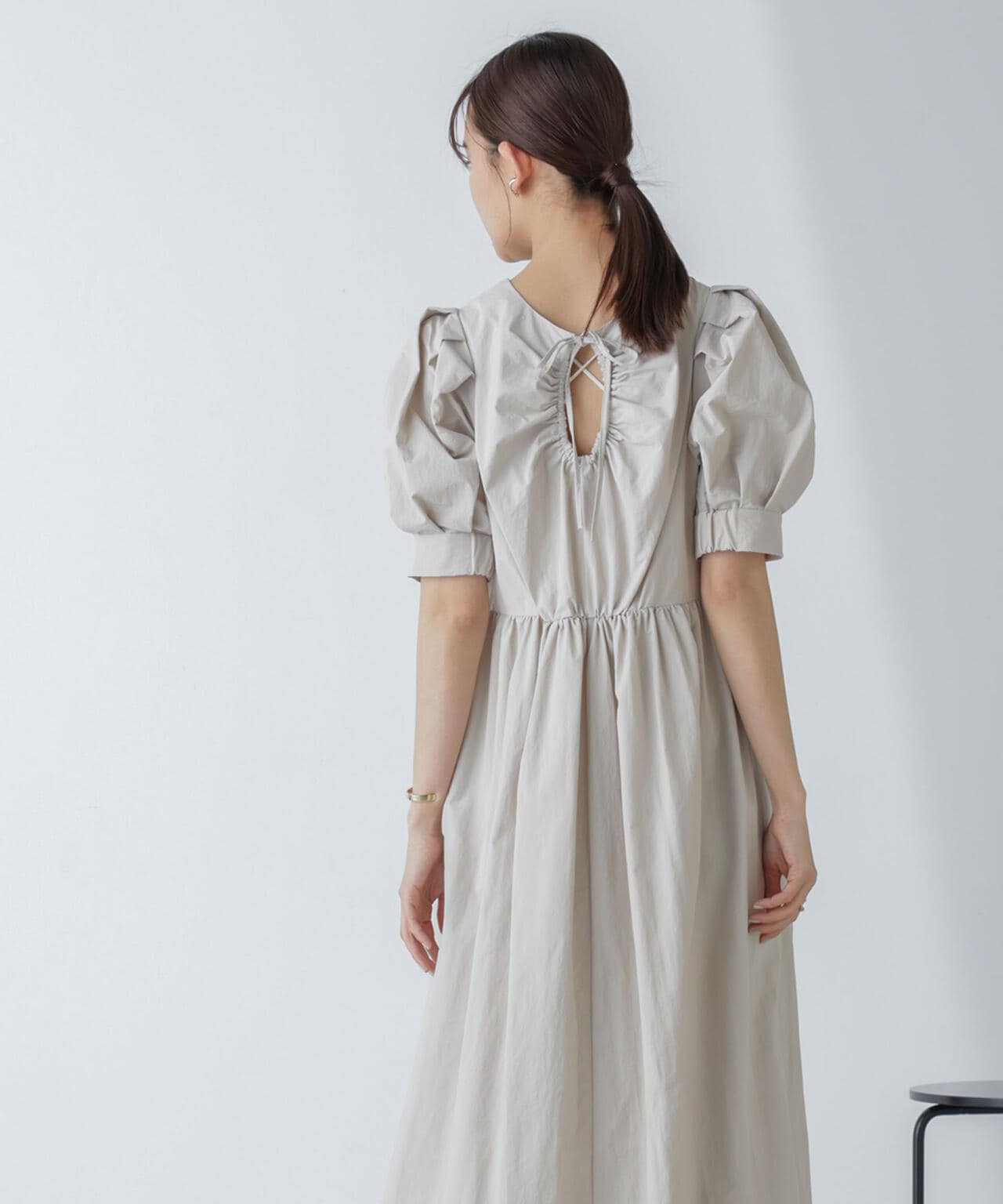 星玲奈×NANO universe」タックスリーブタスランマキシワンピース