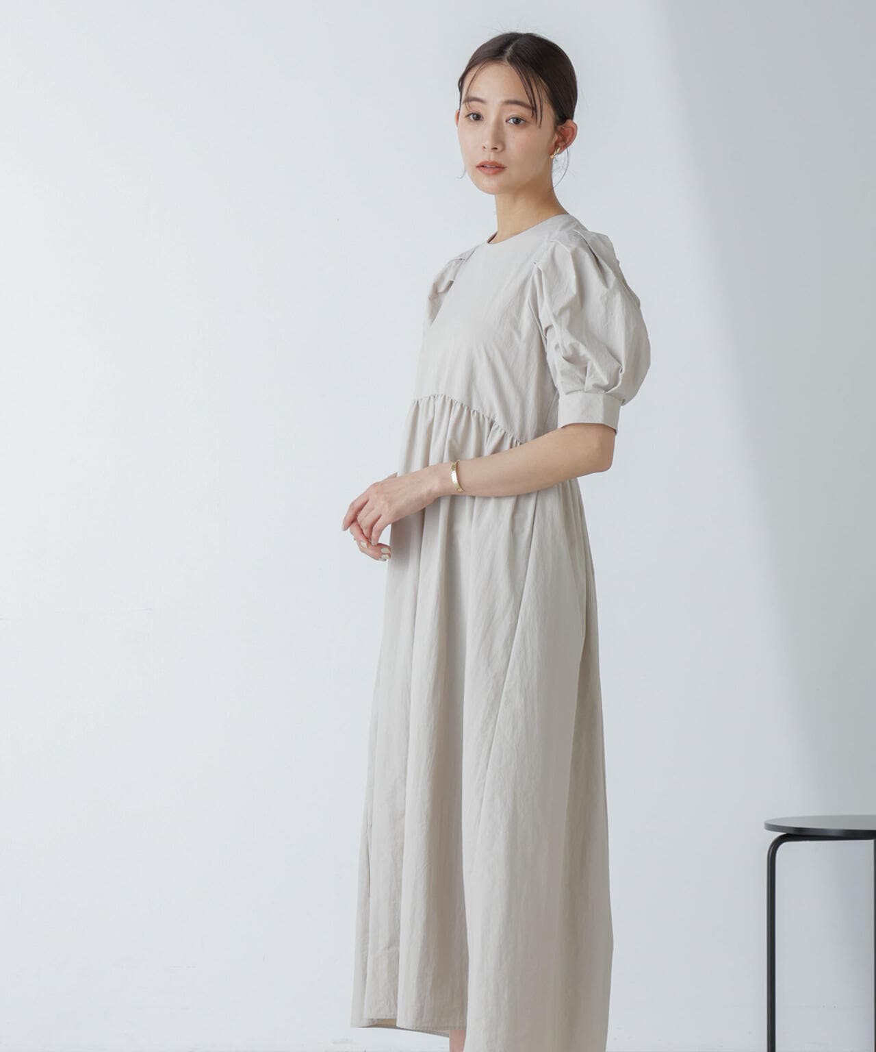 星玲奈×NANO universe」タックスリーブタスランマキシワンピース