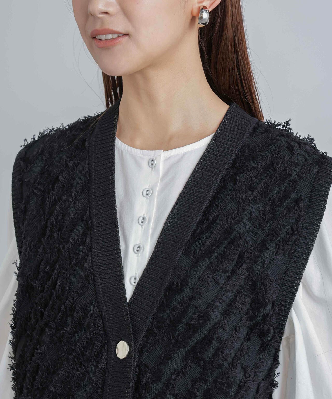 フリンジニットベスト(セットアップ可) | NANO universe（ナノ