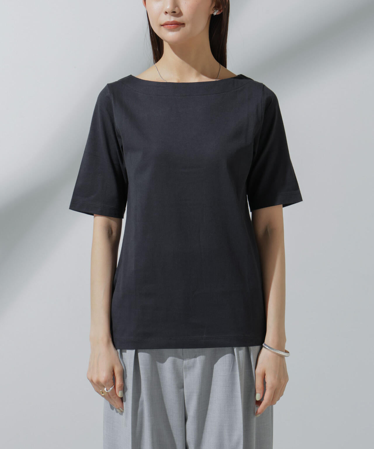 Anti Soaked(R) 汗染み防止 ボートネックTシャツ | NANO universe