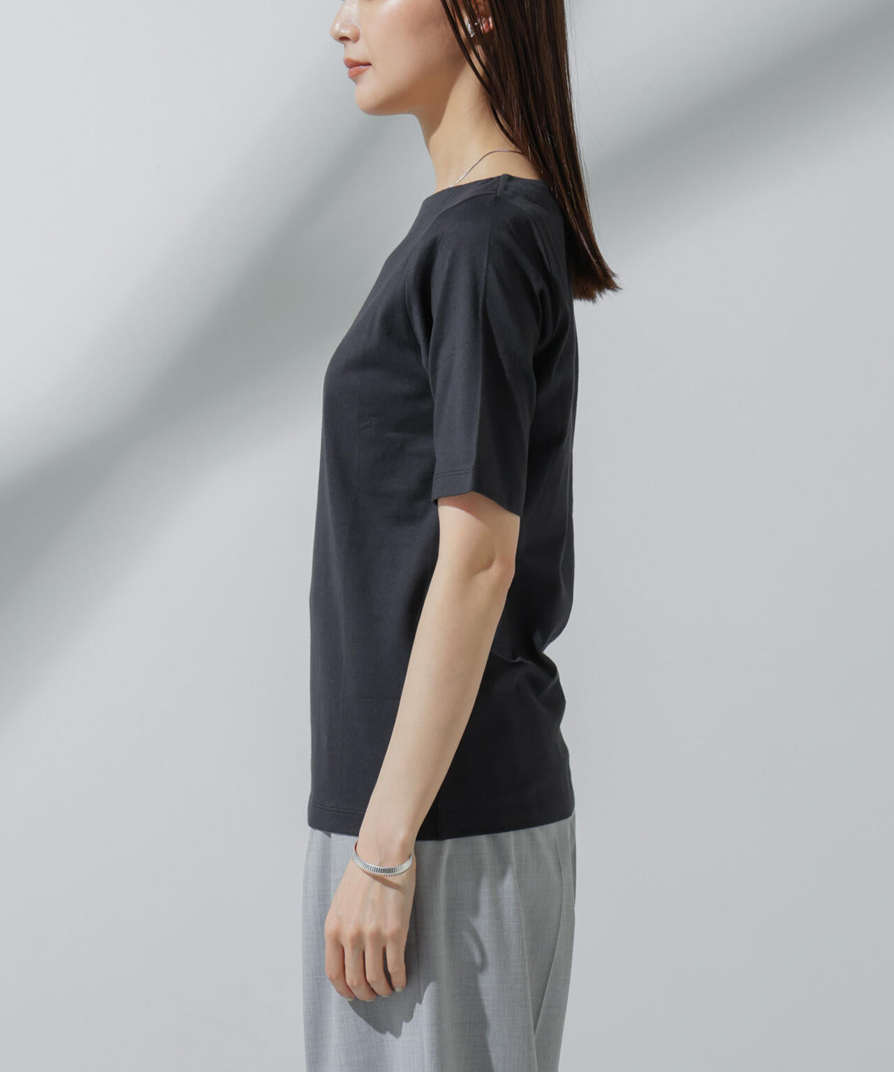 Anti Soaked(R) 汗染み防止 ボートネックTシャツ | NANO universe