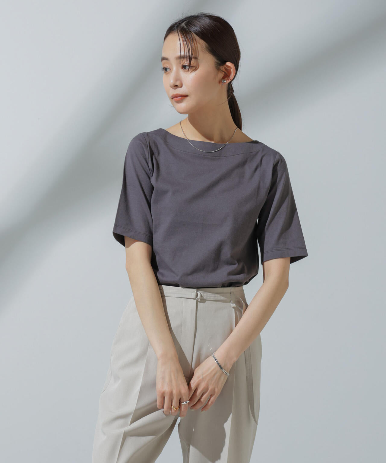 Anti Soaked(R) 汗染み防止 ボートネックTシャツ