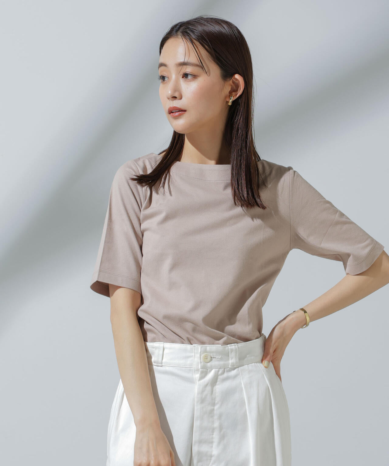Anti Soaked(R) 汗染み防止 ボートネックTシャツ | NANO universe