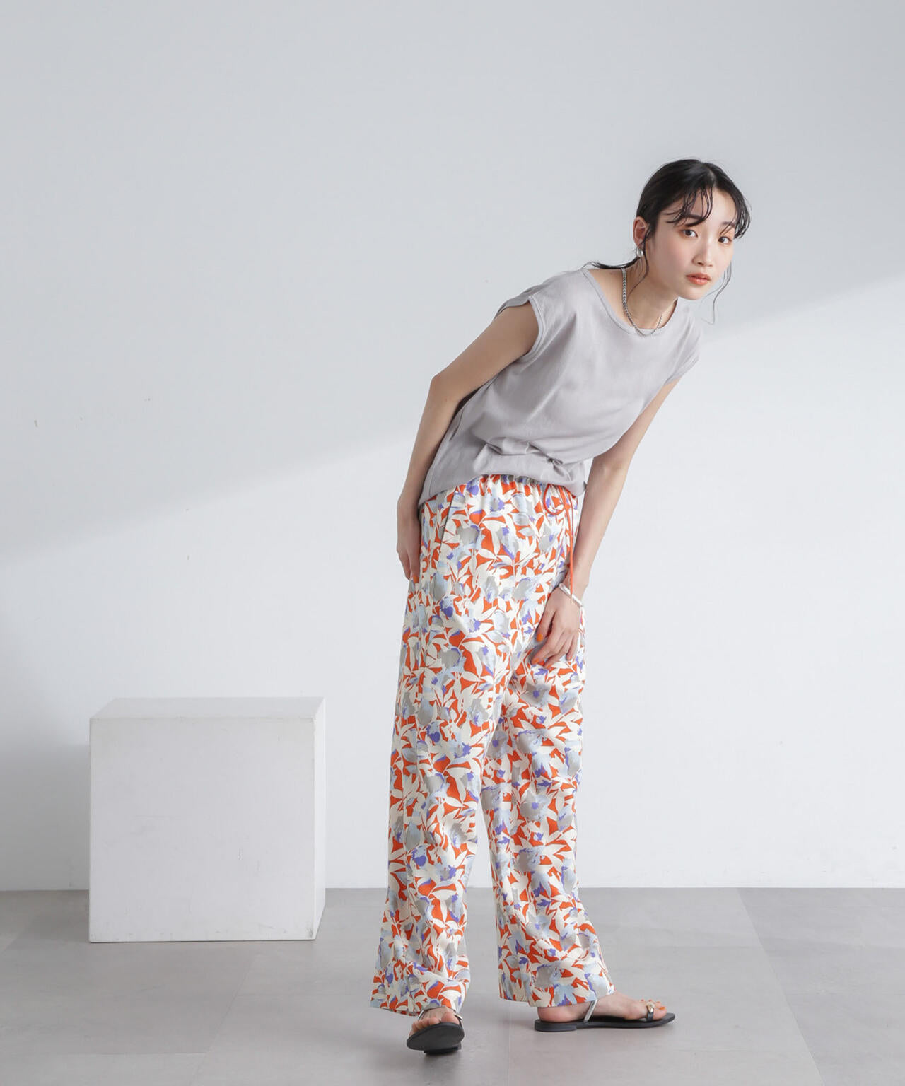 ボタニカルプリントイージーワイドパンツ | NANO universe（ナノ  