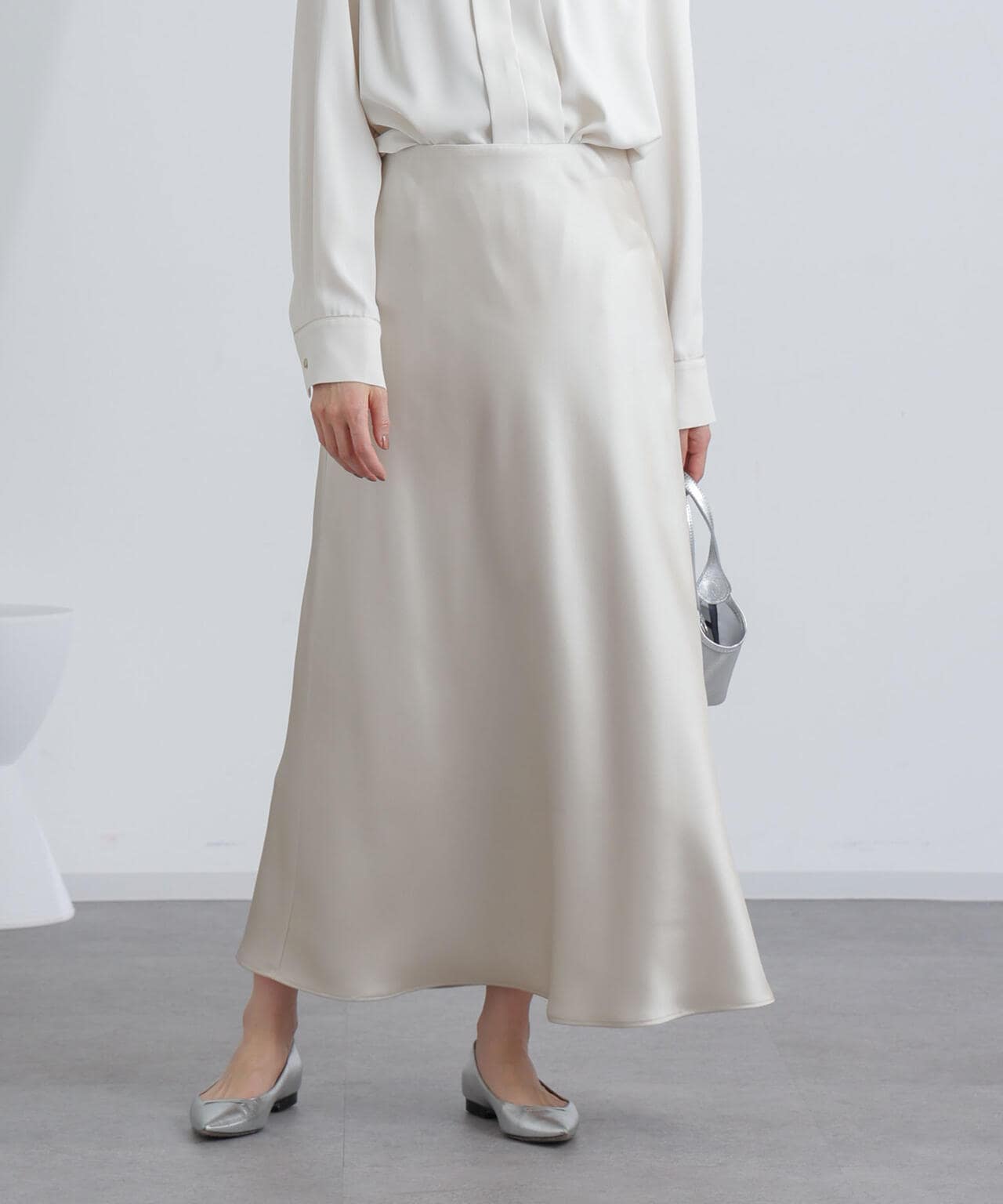 nacco♡つやつやサテンロングナロースカート サテン ロング ナロー スカート