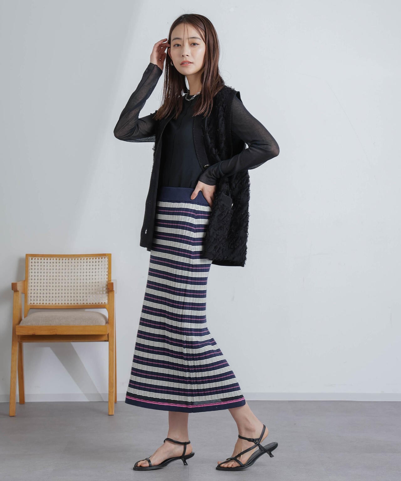 ランダムリブボーダースカート(セットアップ可) | NANO universe