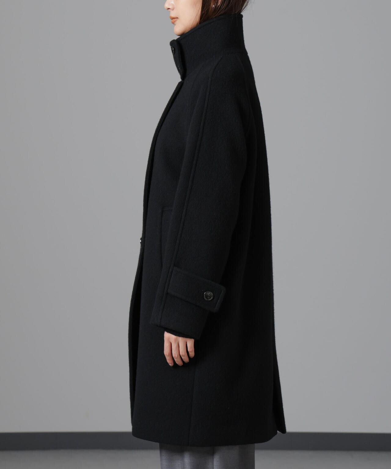 PECOLAMBウールカシミヤスタンドカラーコート | NANO universe（ナノ