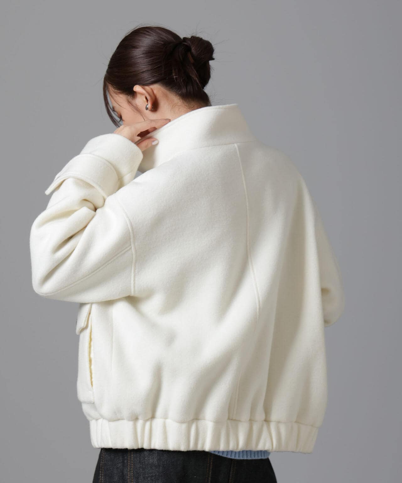 PECOLAMBウールカシミヤスタンドカラージップブルゾン | NANO universe