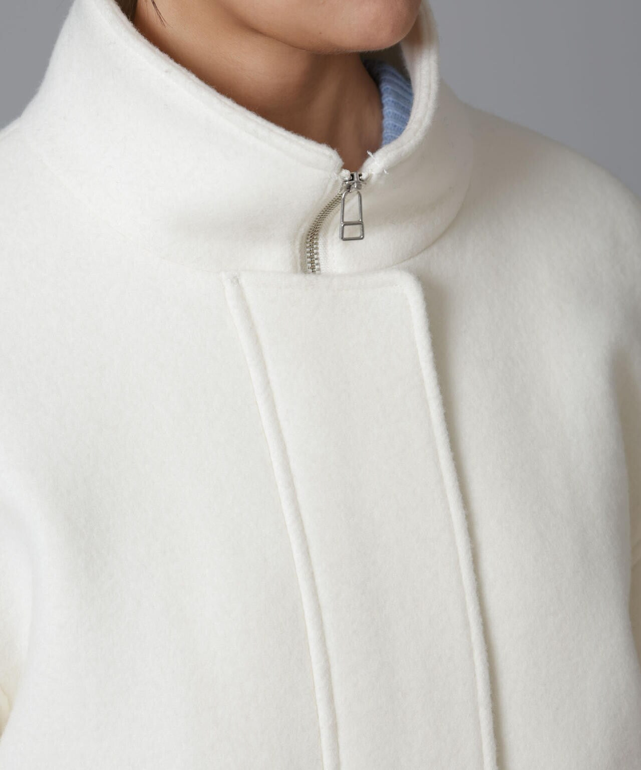 PECOLAMBウールカシミヤスタンドカラージップブルゾン | NANO universe