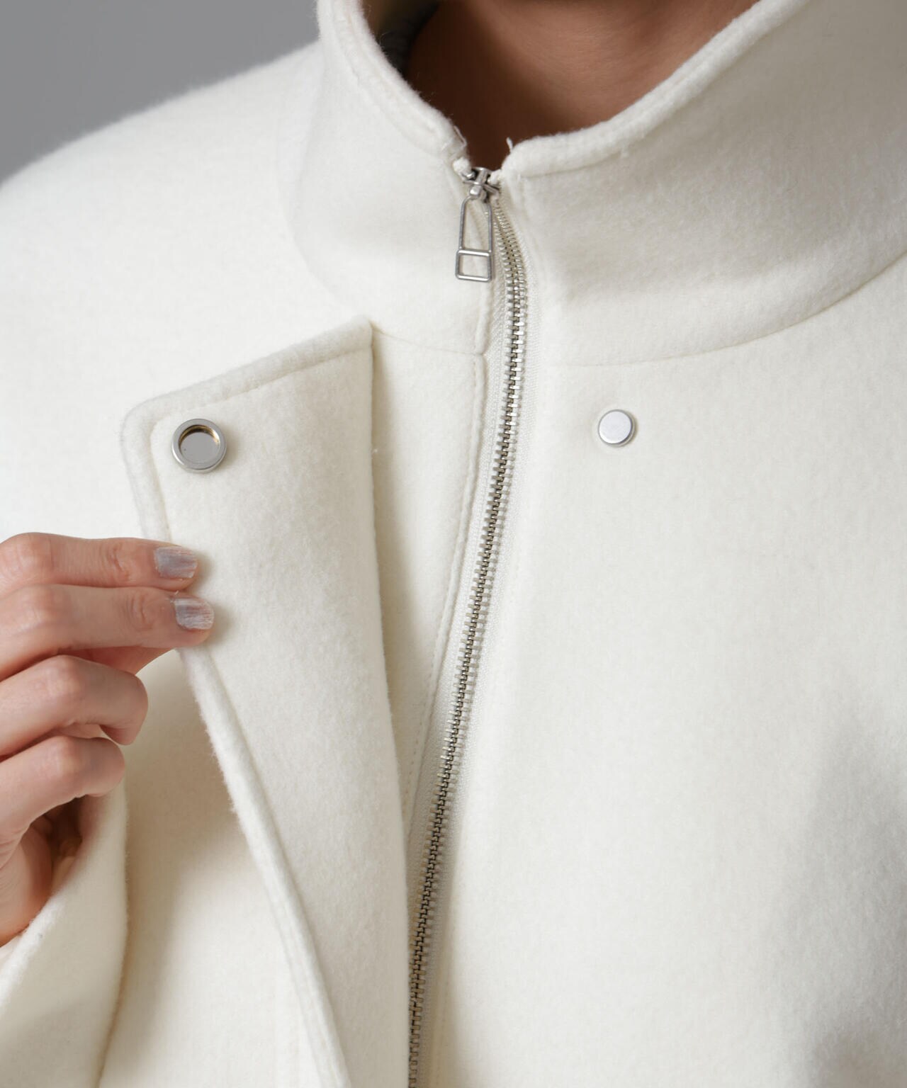 PECOLAMBウールカシミヤスタンドカラージップブルゾン | NANO universe