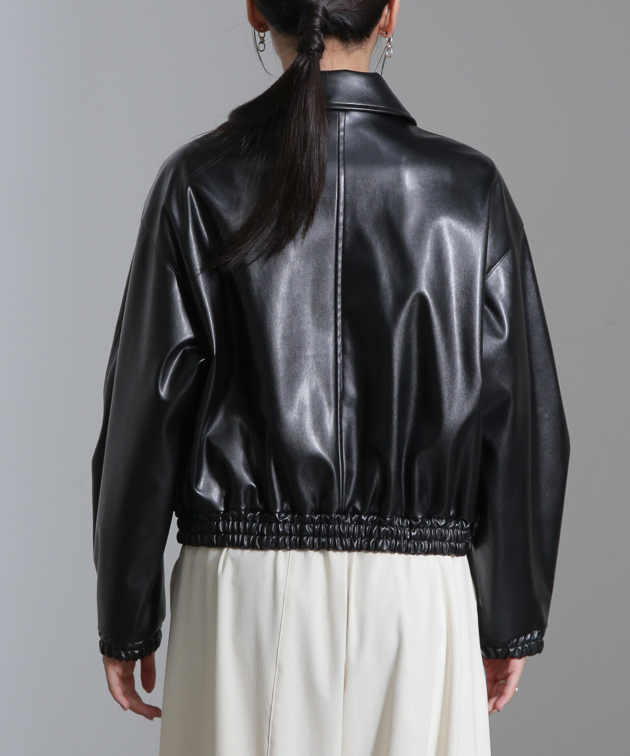 フェイクレザーショートブルゾン(セットアップ可) | NANO universe