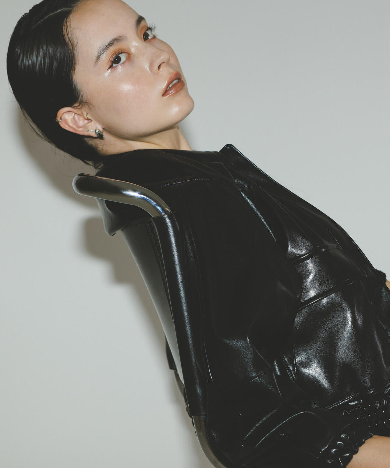 フェイクレザーショートブルゾン(セットアップ可) | NANO universe