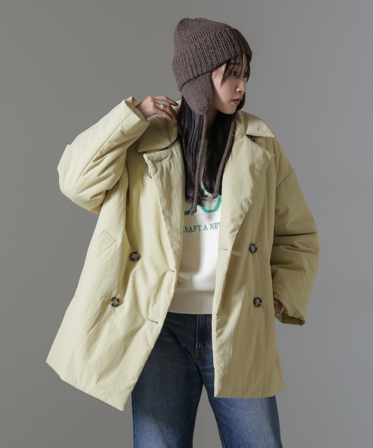 ETHERMALOFT(R)中綿ミドル丈タブルコート | NANO universe（ナノ