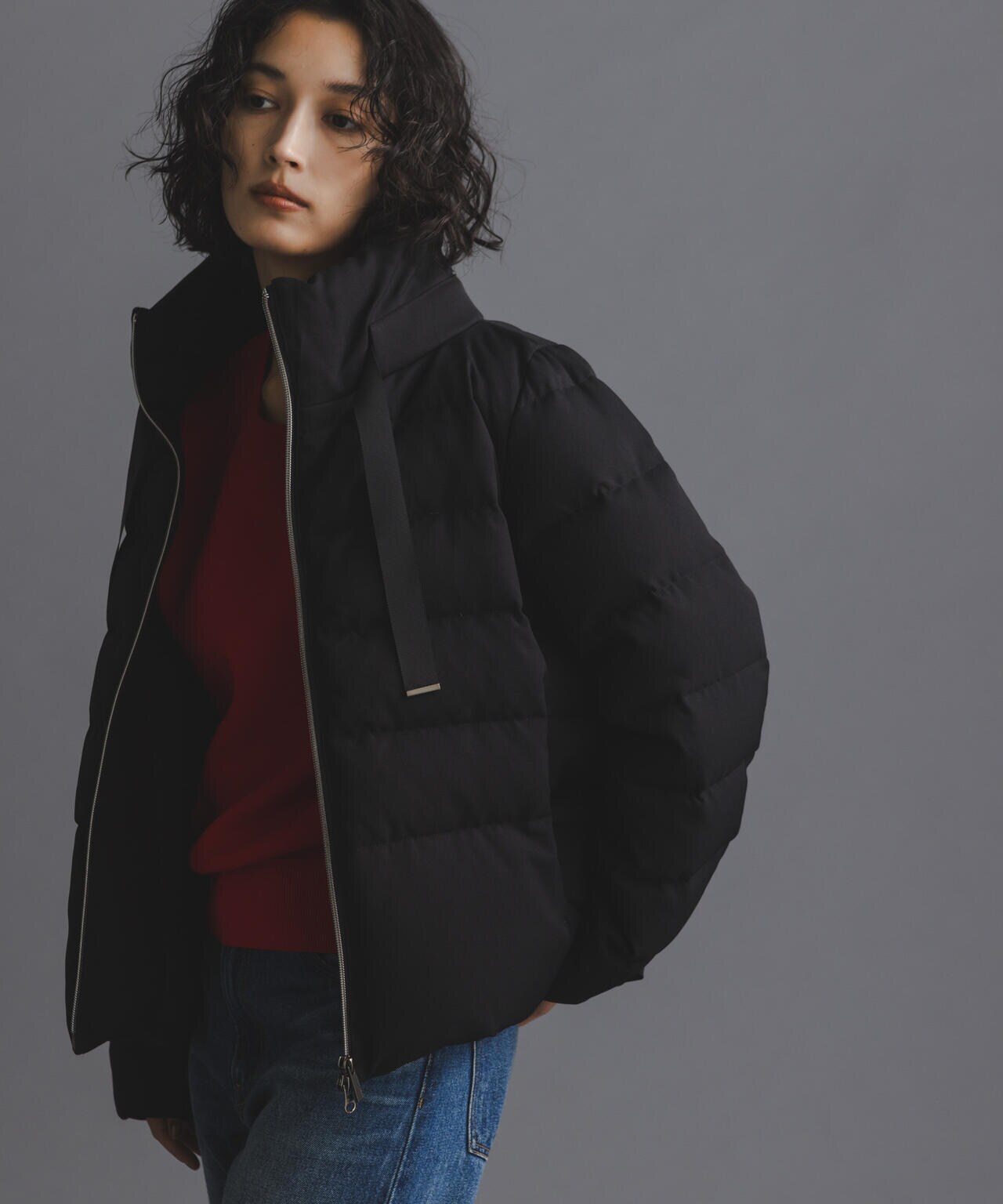 【美品】ナノユニバース 西川ダウン ダウンジャケット 黒 38 NANO universe ダウンコート ダウンジャケット 「西川ダウン(R