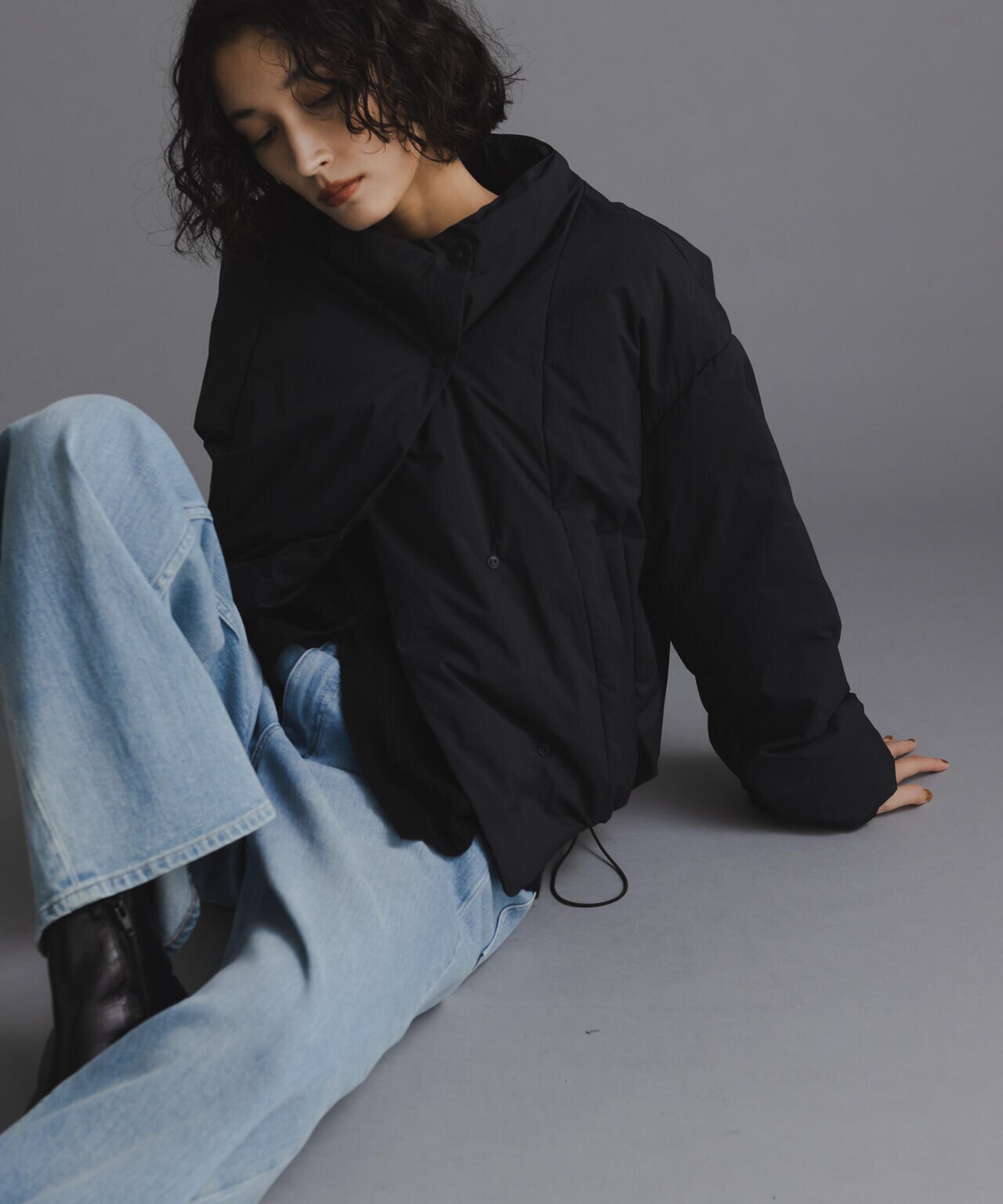 西川ダウン(R)」ハイネックショートジャケット | NANO universe（ナノ