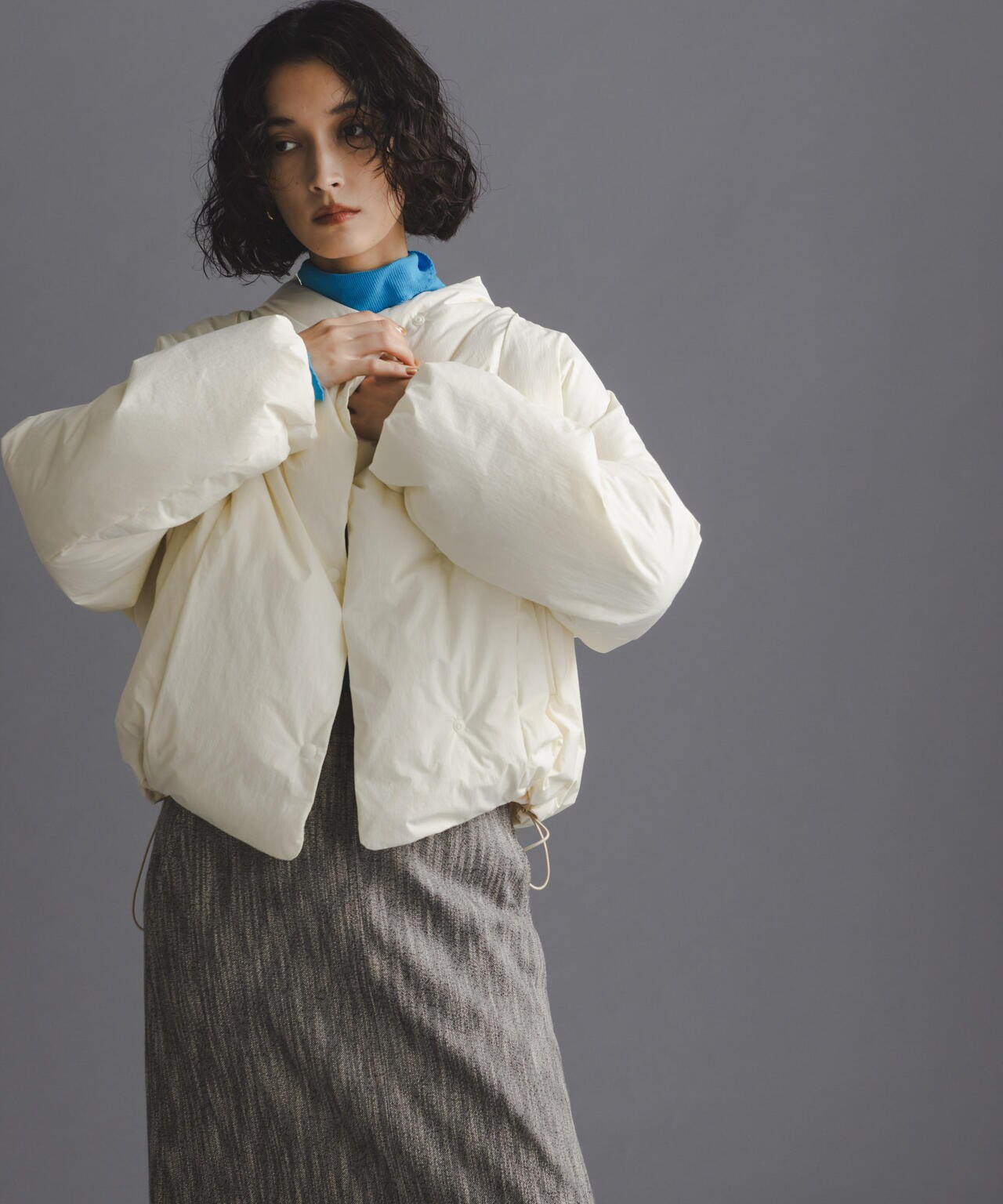 ナノユニバース　ダウン 西川ダウン(R)」ハイネックショートジャケット | NANO universe